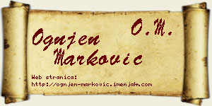 Ognjen Marković vizit kartica